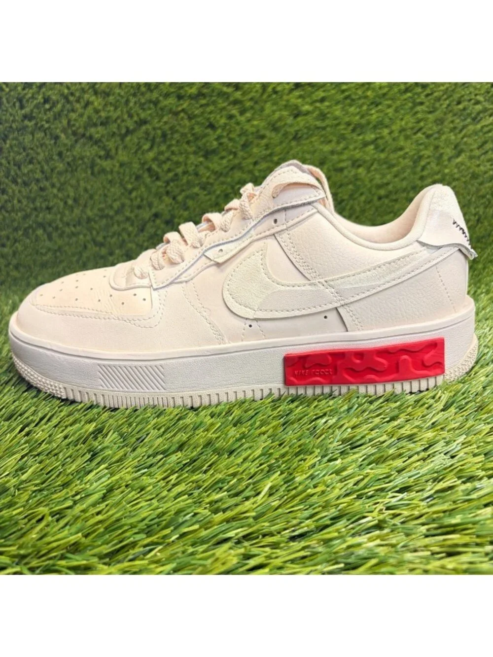 Nike Air Force 1 Fontanka Womens Size 10 Ivory Athletic Leather Shoes Sneakers